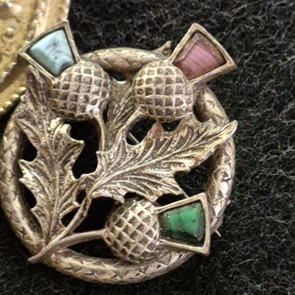 Circa 1940s Signed Miracle THISTLE BROOCH